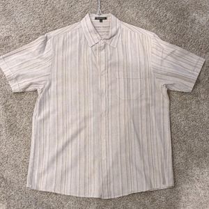 Mens short sleeve button down linen shirt.